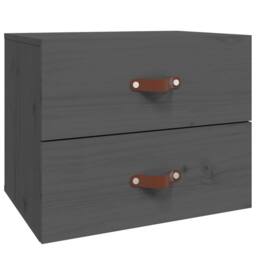Berkfield Home Wall-mounted Bedside Cabinet Grey 50x36x40 cm - Size: 50 x 36 x 40 cm - thumbnail 2