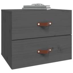 Berkfield Home Wall-mounted Bedside Cabinet Grey 50x36x40 cm - Size: 50 x 36 x 40 cm - thumbnail 4
