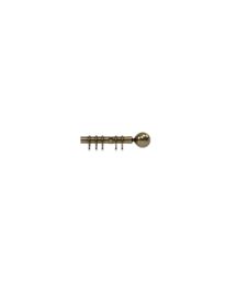 New Edge Blinds 28mm Nikola Ball End Metal Curtain Pole Set - Antique Brass in Bronze - Size: 125 cm - thumbnail 1