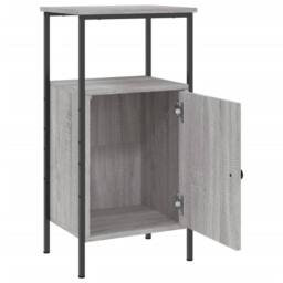 Berkfield Home Durable Bedside Cabinet Grey Sonoma 41x31x80 cm Engineered Wood - Size: 41 x 31 x 80 cm - thumbnail 6