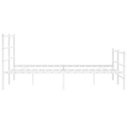 Berkfield Home Metal Bed Frame without Mattress with Footboard¬†White 150x200cm in White - Size: 150x200 cm - thumbnail 6