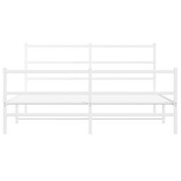 Berkfield Home Metal Bed Frame without Mattress with Footboard¬†White 150x200cm in White - Size: 150x200 cm - thumbnail 5