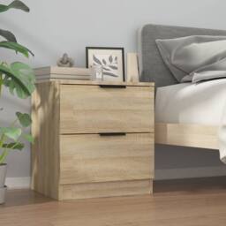 Berkfield Home Elegant Bedside Cabinets 2 pcs Sonoma Oak Engineered Wood in Brown - thumbnail 8