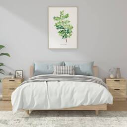Berkfield Home Elegant Bedside Cabinets 2 pcs Sonoma Oak Engineered Wood in Brown - thumbnail 2