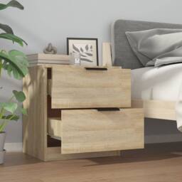 Berkfield Home Elegant Bedside Cabinets 2 pcs Sonoma Oak Engineered Wood in Brown - thumbnail 9