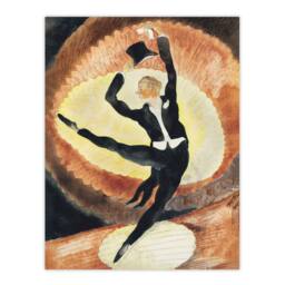 "Artery8 Acrobatic Male Dancer with Top Hat Demuth Wall Art Poster Print in Brown - Size: W24"" x H32""" - thumbnail 1