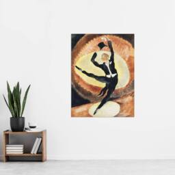 "Artery8 Acrobatic Male Dancer with Top Hat Demuth Wall Art Poster Print in Brown - Size: W24"" x H32""" - thumbnail 4