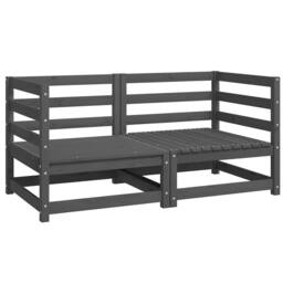 Berkfield Home Garden Corner Sofas 2 pcs Grey Solid Wood Pine
