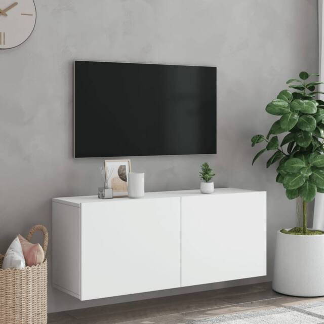 Berkfield Home TV Cabinet Wall-mounted White 100x30x41 cm - Size: 100 x 30 x 41 cm - image 1