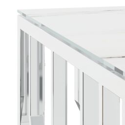 Berkfield Home Coffee Table Silver 80x80x40 cm Stainless Steel & Glass - Size: 80 x 80 x 40 cm - thumbnail 5