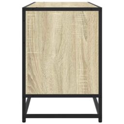 Berkfield Home TV Cabinet Sonoma Oak 100x35x50 cm Engineered Wood & Metal in Brown - Size: 100 x 35 x 50 cm - thumbnail 5