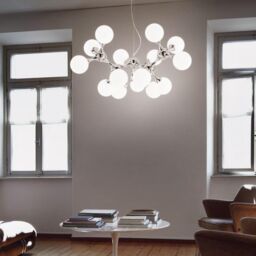 Netlighting Nodi Bianco 15 Light Large Molecular Ceiling Pendant Chrome E14 in Grey - thumbnail 2