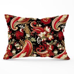 Warren Reed - Designer Paisley Christmas Stars Red Cushions - Size: 60 cm x 60 cm - thumbnail 1