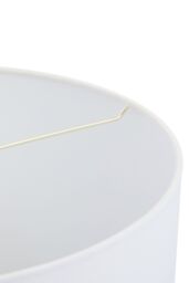 Orsina Black Marble & Gold Table Lamp, Drum Ivory Shade with Brushed Metal Finish, Contemporary Bedside Light - thumbnail 3