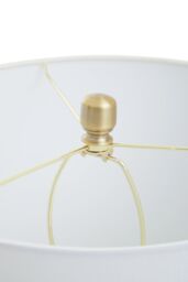 Orsina Black Marble & Gold Table Lamp, Drum Ivory Shade with Brushed Metal Finish, Contemporary Bedside Light - thumbnail 5