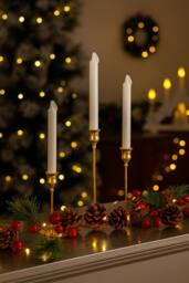 Marco Paul 3pc Dinner Candle Holder Set - Gold - Size: 500g - thumbnail 1