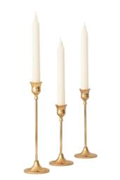 Marco Paul 3pc Dinner Candle Holder Set - Gold - Size: 500g - thumbnail 2