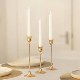 Marco Paul 3pc Dinner Candle Holder Set - Gold - Size: 500g - thumbnail 5
