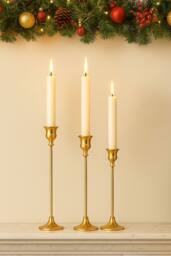Marco Paul 3pc Dinner Candle Holder Set - Gold - Size: 500g - thumbnail 6