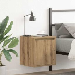 Berkfield Home Wall-Mounted Bedside Cabinets 2 pcs Artisan Oak 38x34x40 cm in Brown - Size: 38 x 34 x 40 cm - thumbnail 1