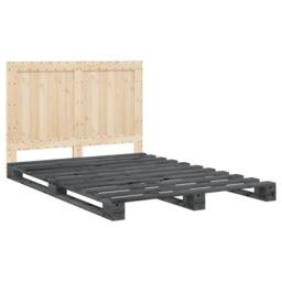 Berkfield Home Beautiful Bed Frame without Mattress Grey 140x200 cm Solid Wood Pine - thumbnail 1