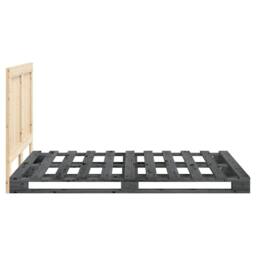 Berkfield Home Beautiful Bed Frame without Mattress Grey 140x200 cm Solid Wood Pine - thumbnail 8