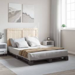 Berkfield Home Beautiful Bed Frame without Mattress Grey 140x200 cm Solid Wood Pine - thumbnail 2