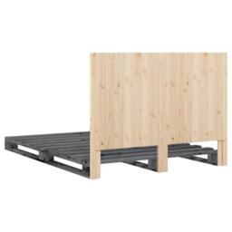 Berkfield Home Beautiful Bed Frame without Mattress Grey 140x200 cm Solid Wood Pine - thumbnail 9