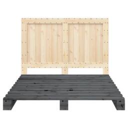 Berkfield Home Beautiful Bed Frame without Mattress Grey 140x200 cm Solid Wood Pine - thumbnail 6