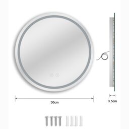 Dprodo 3 Color Temperature LED Bathroom Mirror Round Vanity Mirror in Natural White - Size: 1 Pack - thumbnail 5
