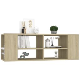 Berkfield Home Wall-Mounted TV Cabinet Sonoma Oak 102x35x35 cm Engineered Wood in Brown - Size: 102 x 35 x 35 cm - thumbnail 3