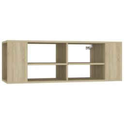 Berkfield Home Wall-Mounted TV Cabinet Sonoma Oak 102x35x35 cm Engineered Wood in Brown - Size: 102 x 35 x 35 cm - thumbnail 2