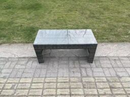 Fimous Rattan Oblong Rectangular Coffee Tea Table Outdoor Garden Furniture Patio Accessory in Dark Grey - thumbnail 1