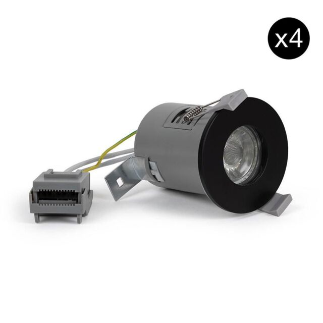 SE Home 4 PACK - Matt Black GU10 Fire Rated Downlight - IP65 - image 1