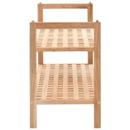 Berkfield Home Shoe Rack Solid Walnut Wood 69x26x40 cm in Beige - Size: 69 x 26 x 40 cm - thumbnail 3