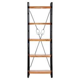Berkfield Home 5-Tier Bookcase 60x30x180 cm Solid Acacia Wood in Brown - Size: 60 x 30 x 180 cm - thumbnail 1