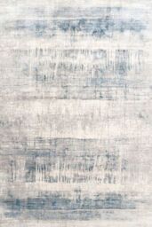 Kukoon Silver Grey Blue Distressed Abstract Rug in Light Grey - Size: 240 cm x 330 cm - thumbnail 1