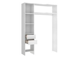 Vente-unique Extendable Corner Wardrobe - L 164 / 214 Cm - White & Grey - thumbnail 6