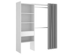 Vente-unique Extendable Corner Wardrobe - L 164 / 214 Cm - White & Grey - thumbnail 4