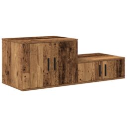 Berkfield Home Storage Cabinet Old Wood 103x41x40 cm Engineered Wood in Brown - Size: 103 x 41 x 40 cm - thumbnail 5