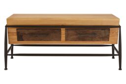 Orsina Coffee Table With Ash Wood Top & Metal Frame, Modern Table With 2 Convenient Drawers, Ideal For Compact Spaces in Natural - thumbnail 6