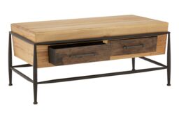 Orsina Coffee Table With Ash Wood Top & Metal Frame, Modern Table With 2 Convenient Drawers, Ideal For Compact Spaces in Natural - thumbnail 5