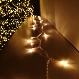 Samuel Alexander 200 LED 16m Premier Christmas Outdoor Lights Timer Clear Cable in Vintage Gold