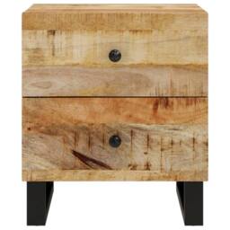 Berkfield Home Beautiful Bedside Cabinets 2 pcs 40x33x46 cm Solid Wood Mango in Tan - Size: 40 x 33 x 46 cm - thumbnail 1