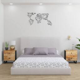 Berkfield Home Beautiful Bedside Cabinets 2 pcs 40x33x46 cm Solid Wood Mango in Tan - Size: 40 x 33 x 46 cm - thumbnail 2