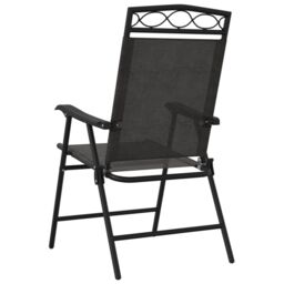 Berkfield Home Folding Garden Chairs 2 pcs Melange Grey Steel & Textilene - thumbnail 7