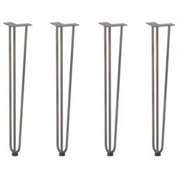 Berkfield Home Hairpin Table Legs 4 pcs Natural Steel 72 cm Solid Steel in Grey - thumbnail 3