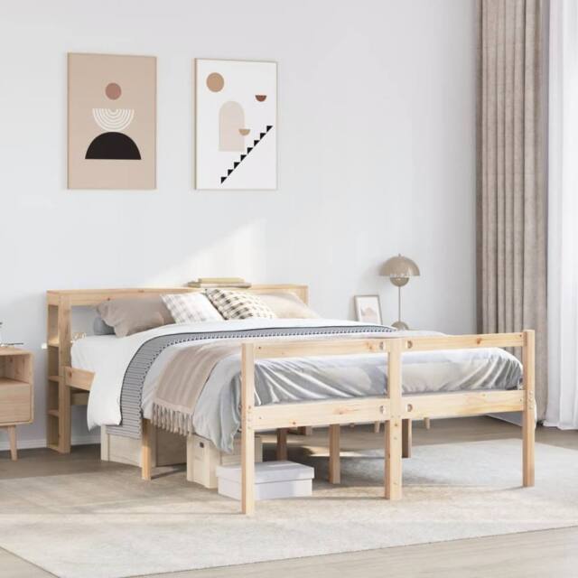 Berkfield Home Senior Bed with Headboard without Mattress 140x190 cm in Brown - image 1