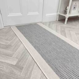 runrug Carpet Runner Rug - Indoor/Outdoor, Reversible, 2mm - 'Vichy' in Grey - Size: 60 cm x 390 cm - thumbnail 1