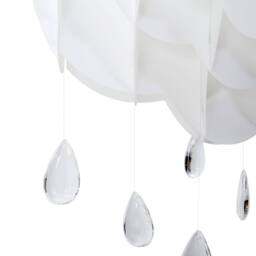 Wyld and Coco Pendant Lamp White Floating Cloud with Crystal Raindrops - thumbnail 5